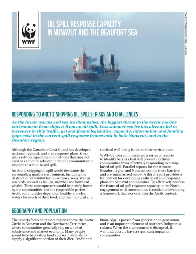 Oil Spill Response Capacity In Nunavut And The Beaufort - Brochure (842x842), Png Download
