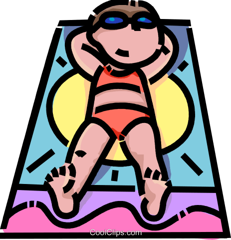 Download Girl Sun Tanning - Sunbathing Clipart Png - Full Size PNG