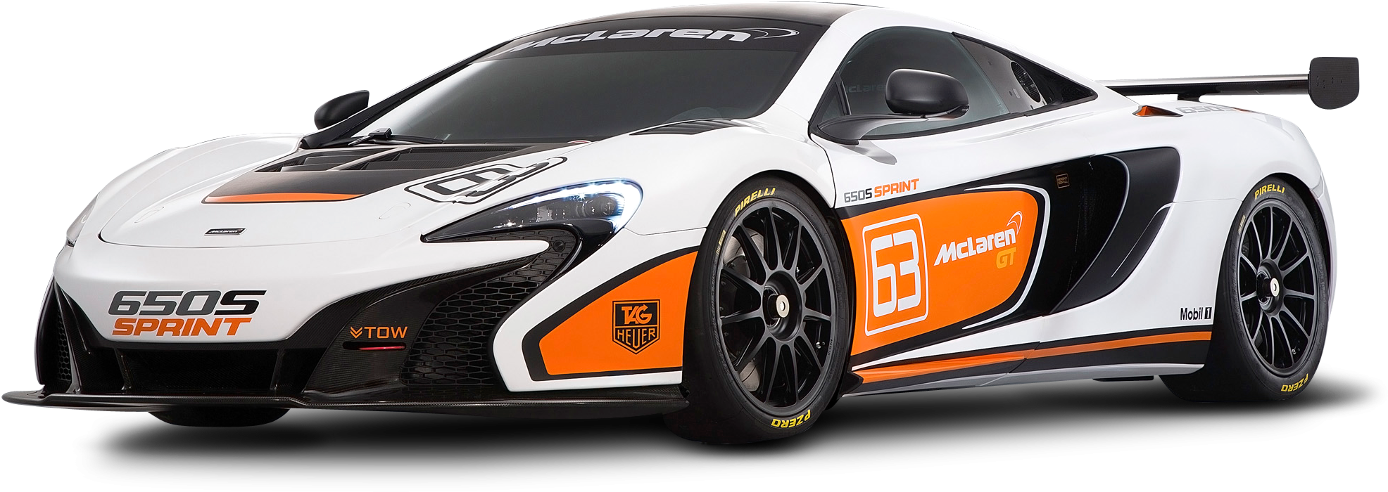 Mclaren 650s Sprint Car Png Clipart Mclaren Clipart - Orange White Black Car (2175x888), Png Download