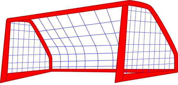 Red Post And Blue Soccer Goal Net Svg Clip Arts 600 (600x287), Png Download