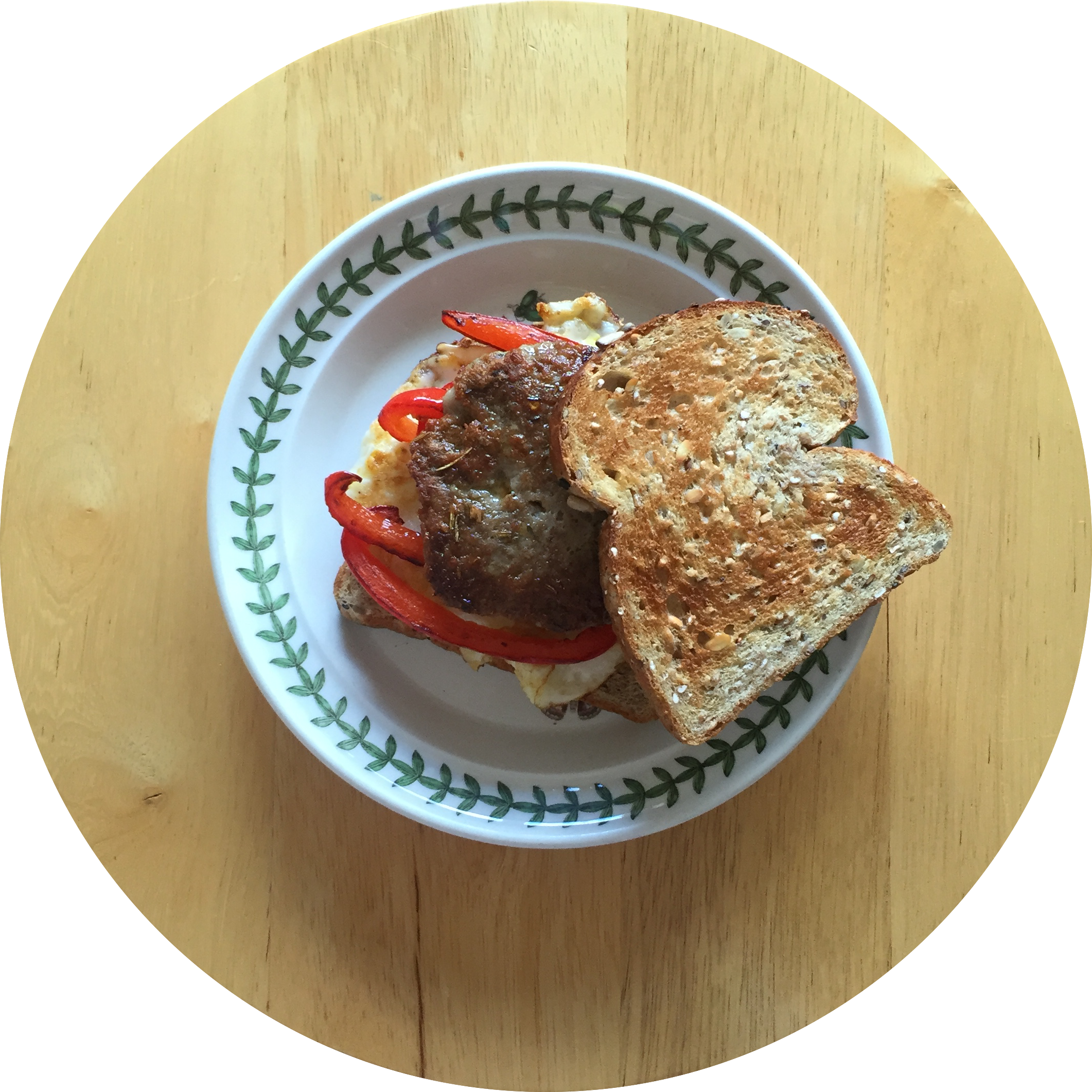 Breakfast Sausage Sandwich - Savory Oatmeal (2122x2122), Png Download