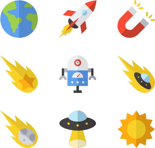 Astronomy - Planets Icons Png (600x564), Png Download