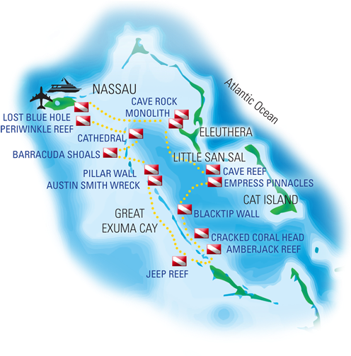 Bahamas Dive Sites - Nassau Lost Blue Hole (550x520), Png Download