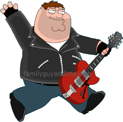 Rockstar Peter - Rockstar Family Guy (423x415), Png Download