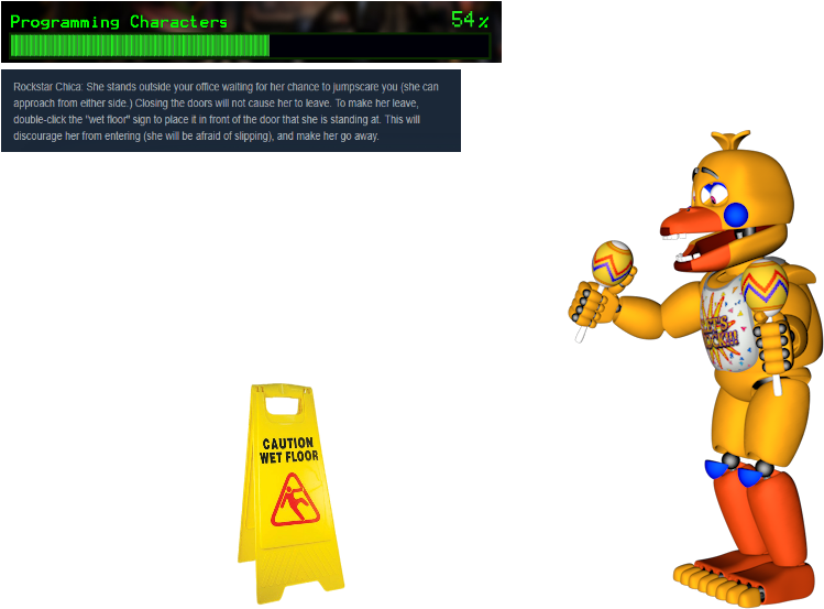 Renderrockstar - Rockstar Chica Wet Floor Sign (1230x600), Png Download