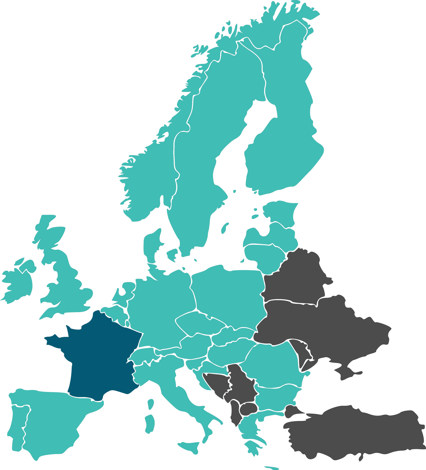 Europe Map Blue Png (1400x1545), Png Download