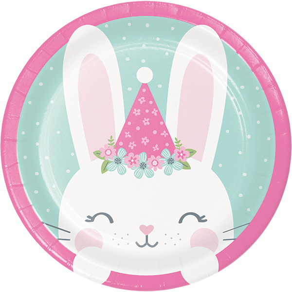 Bunny Dessert Plates - Birthday (600x600), Png Download