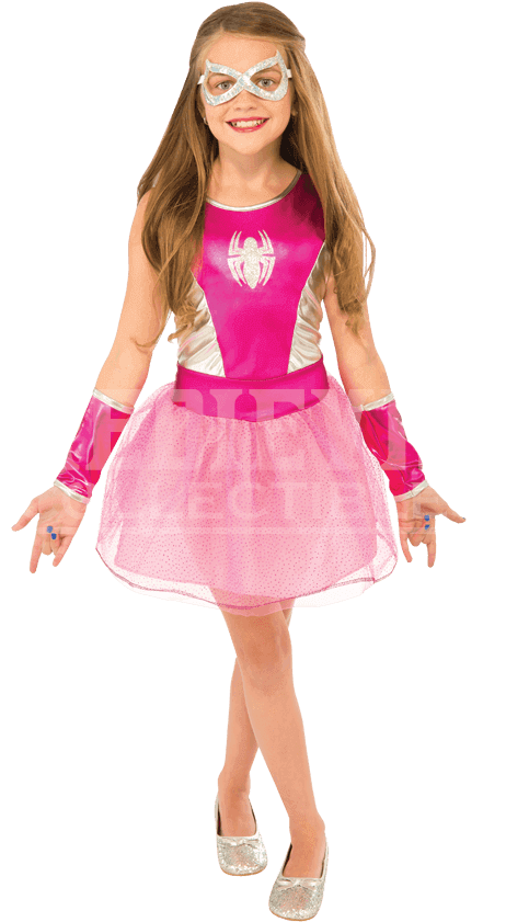 Kids Spider-girl Pink Tutu Dress Costume - Kid Spider Woman Costume (850x850), Png Download