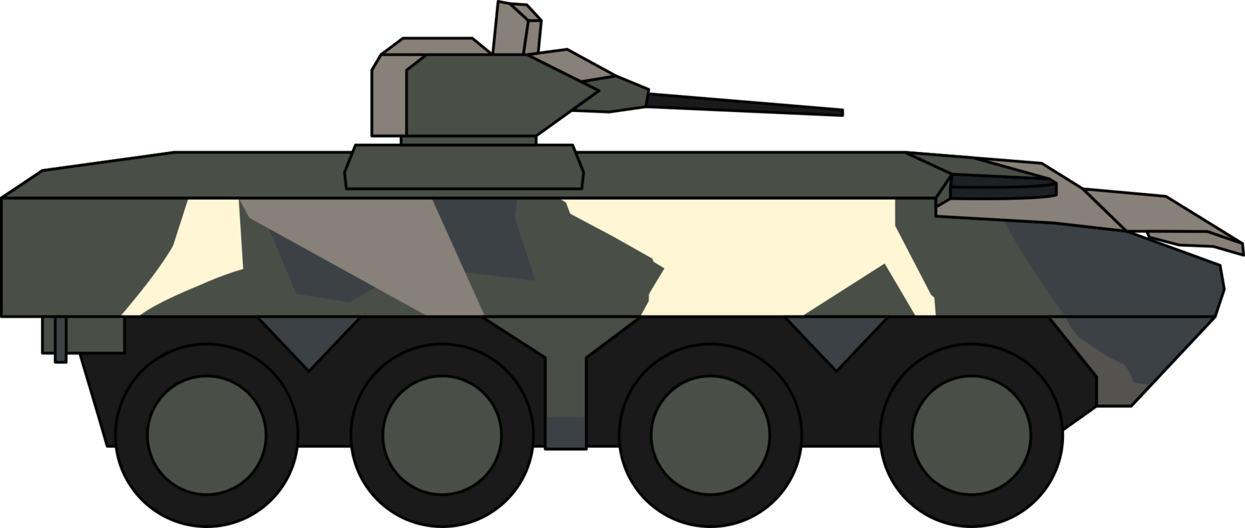 Tank Humvee Car Military Vehicle Armoured Fighting - Armored Vehicle Clipart (1768x750), Png Download