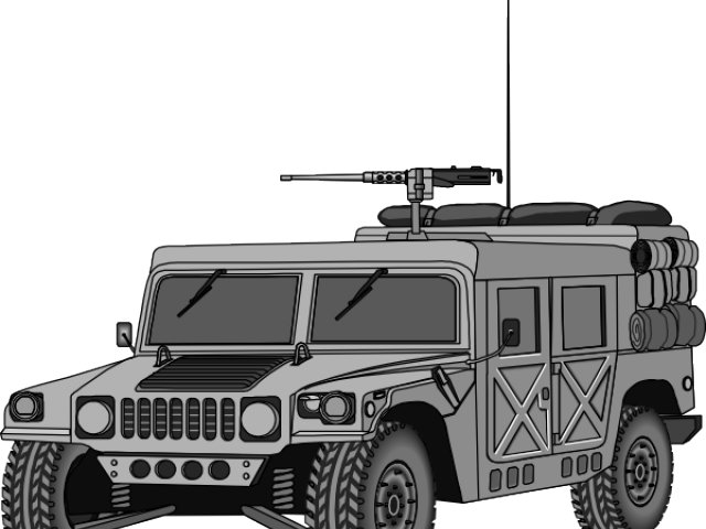 Drawn Tank Humvee Military - Military Clip Art (640x480), Png Download