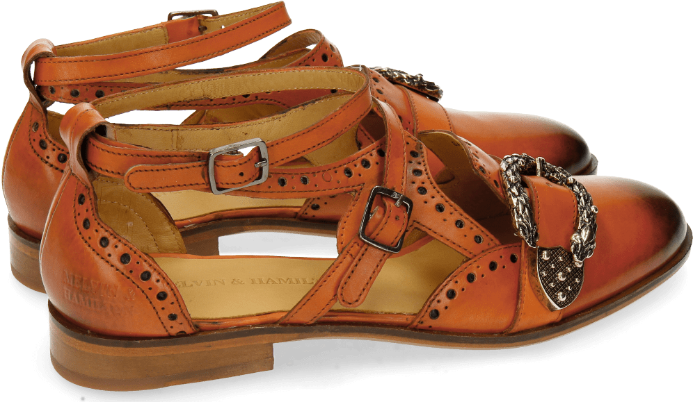 Sandals Sally 69 Orange Buckle Snake - Damen Sandaletten Melvin & Hamilton Damenschuh (1024x1024), Png Download