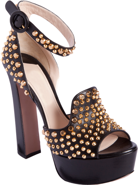 Women Motorcycle Chunky Heel Sandals Studded - Sandal Png Sexyshoeswoman (450x750), Png Download