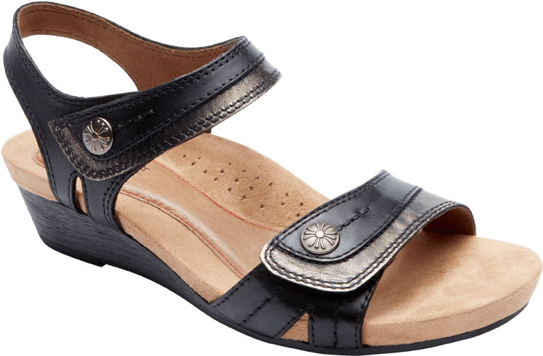 Cobb Hill Hollywood 2 Black - New Women's Rockport Hollywood 2 Piece Sandal Shoes, (800x800), Png Download