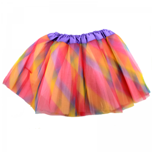 Children's Rainbow Net Tutu Skirt - Miniskirt (300x400), Png Download