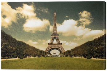 Grunge Sepia Photo Of The Eiffel Tower Canvas Print - Eiffel Tower (400x400), Png Download