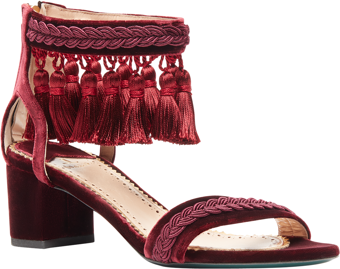 Velvet Sandals With Tassels 50mm - Sandal (2048x1365), Png Download