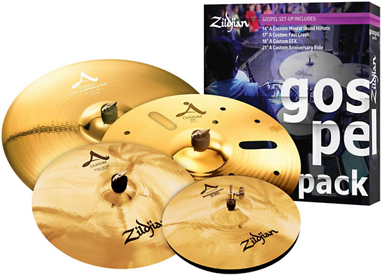 Custom Series Cymbal Set Gospel Pack - Zildjian A Custom Gospel Pack (548x576), Png Download