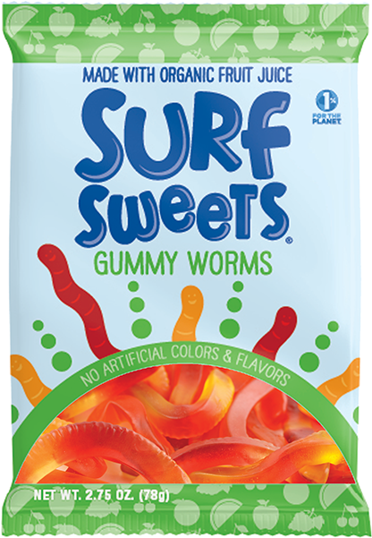 Surf Sweets Gummy Worms Pack-2 - Surf Sweets (650x650), Png Download