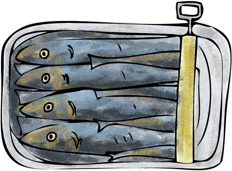Sardines - Clipart Sardines (500x355), Png Download