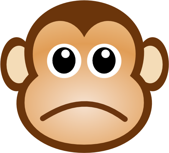 Stuffed Animal Clipart Sad - Cartoon Monkey Face (573x518), Png Download