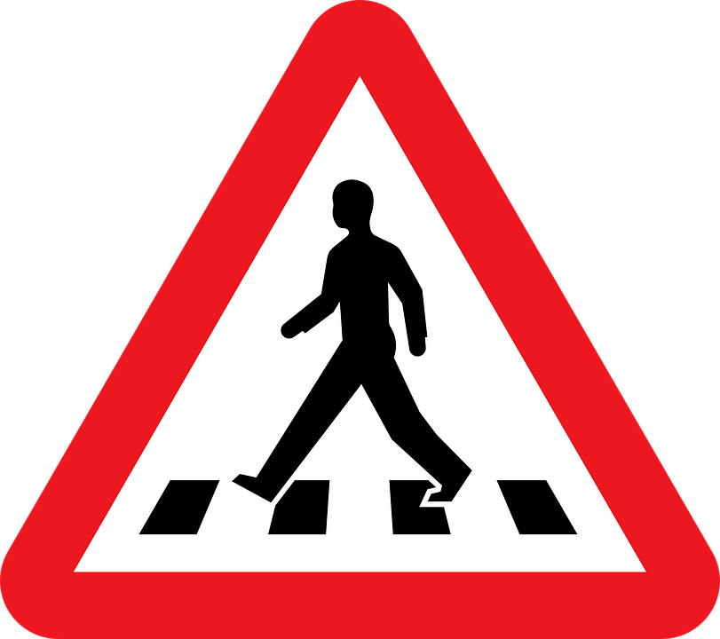 Clipart Zebra Cross Pencil And In Color - Zebra Crossing Sign Clip Art (811x720), Png Download