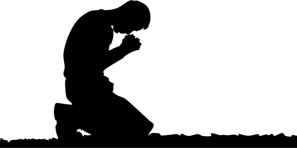 Man Kneeling In Prayer - Man Kneeling Down Praying (600x300), Png Download