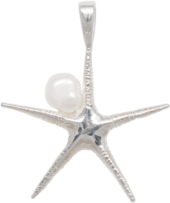 Starfish Pearl Necklace Charm - Body Jewelry (1665x1800), Png Download