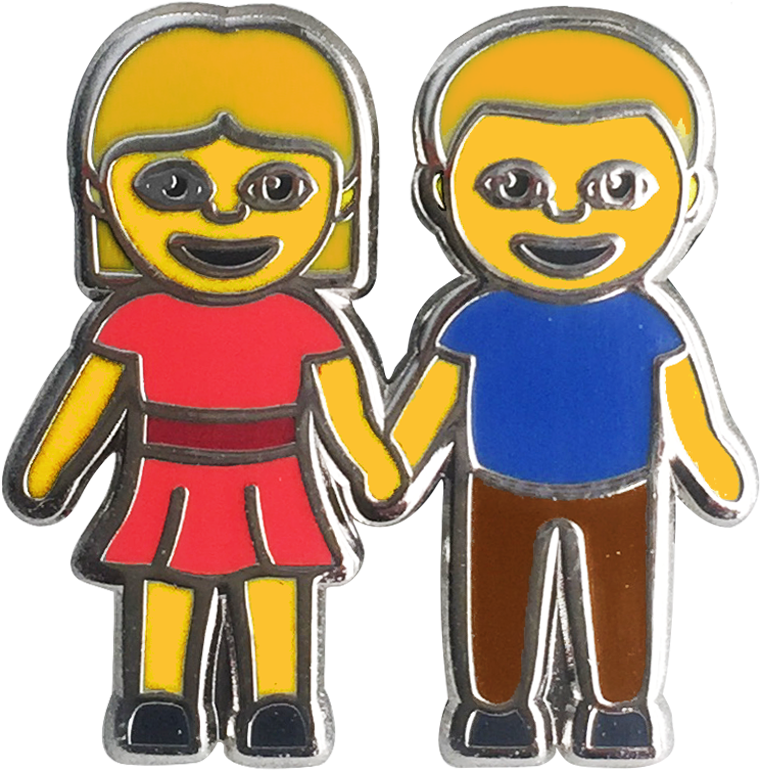 Couple Holding Hands Emoji Pin - Emoji (918x918), Png Download