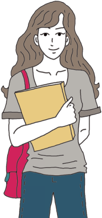 College Girl - College Girl Cartoon Png (450x450), Png Download