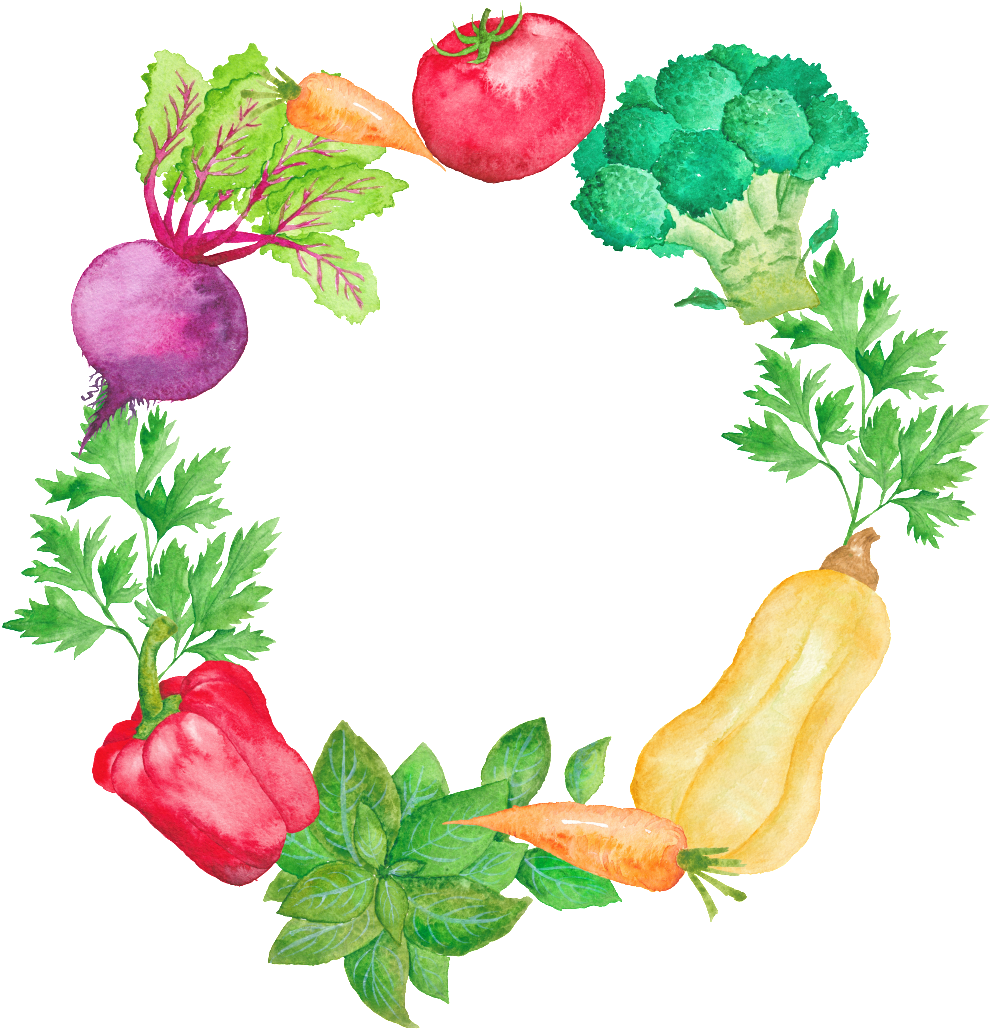 Color Pintado A Mano Cartoon Vegetales Cocina Png Transparente - Caroline's Treasures Watercolor Parsley Leash Or Key (1024x1228), Png Download