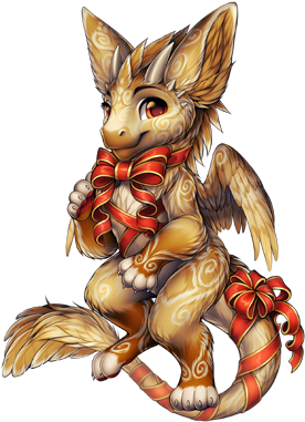 Festive Ribbon - Magical Festive Ribbon Dutch Angel Dragon (327x400), Png Download