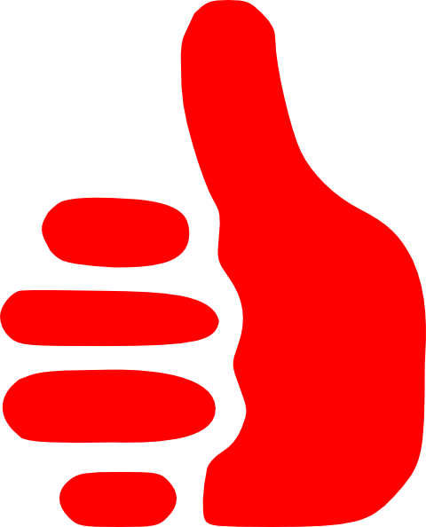Red Thumbs Up Clip Art (480x594), Png Download