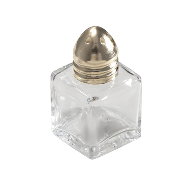 Winco Salt/pepper Shaker Square - Winware By Winco Salt Shaker Mini-cube Gold Plated (376x338), Png Download