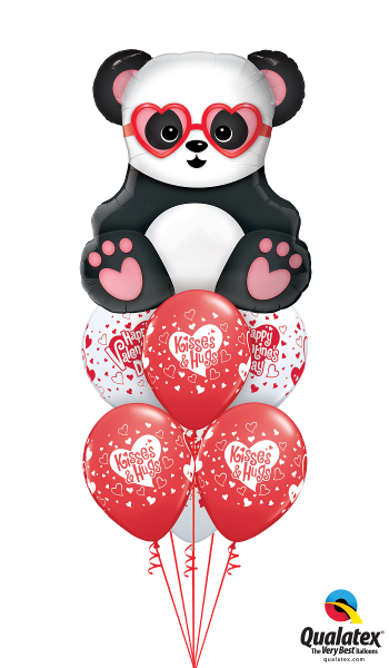 Panda Kisses & Hugs - Panda Balloon Pink (350x600), Png Download