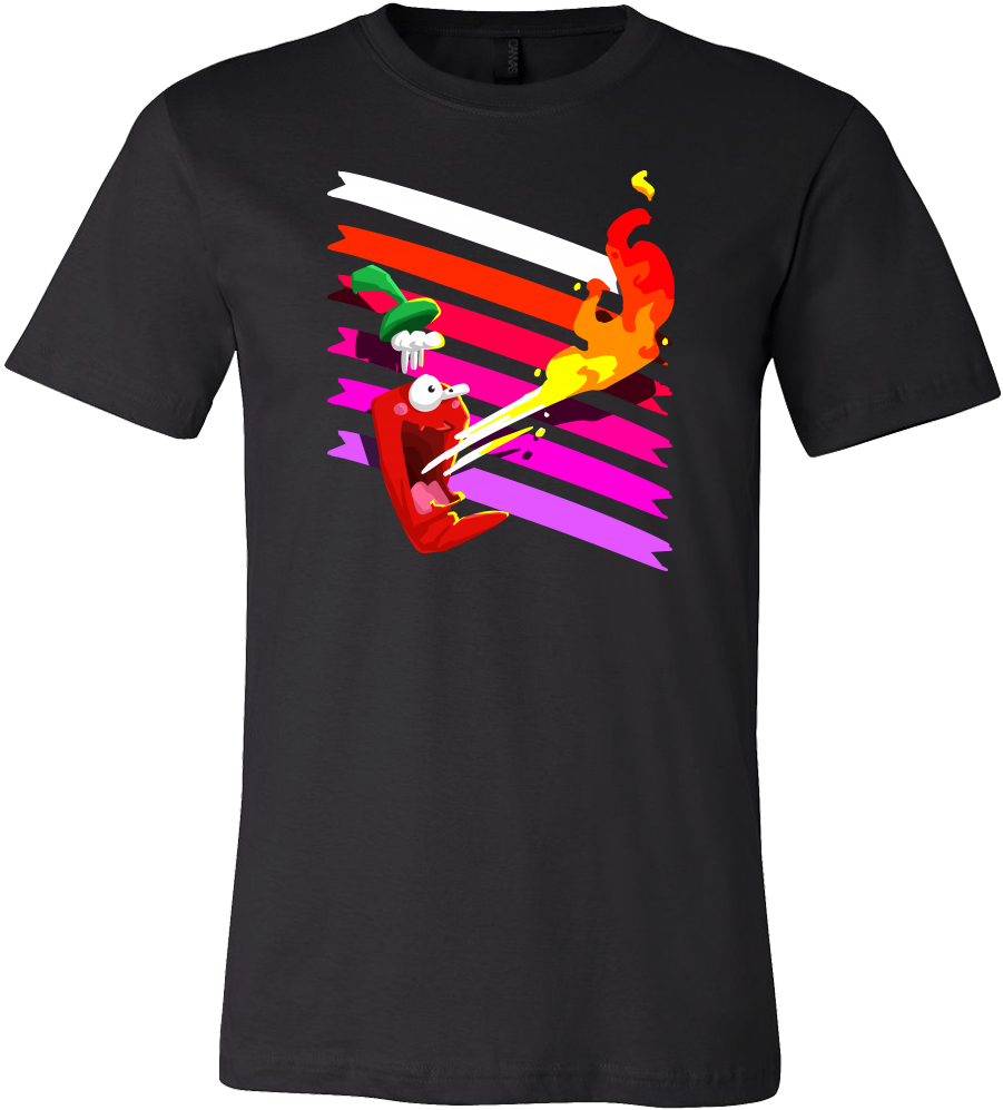Chili Pepper Breathing Fire, Funny Hot Food Sauce T-shirt - Cactus Shirt Designs (1000x1000), Png Download
