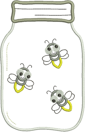 Lightning Bug Jar Applique Design - Cartoon Lightning Bug (281x434), Png Download