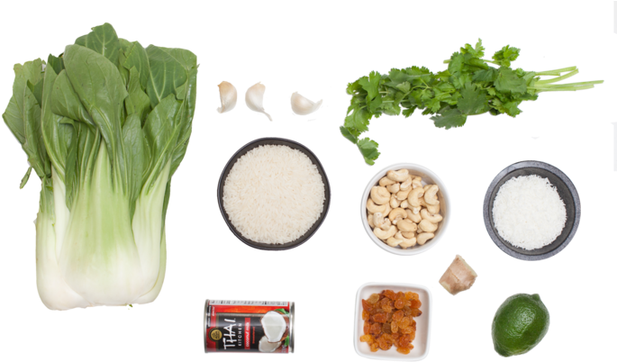 Coconut Jasmine Rice With Bok Choy, Cashews & Golden - Ingredient (700x467), Png Download