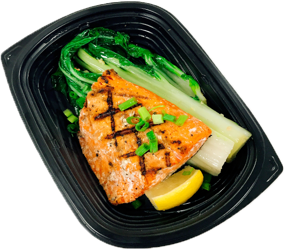 Sockeye Salmon With Bok Choy - Scallion (562x562), Png Download