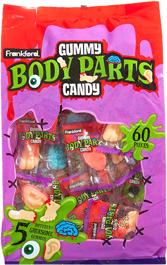 The Candy Lab - Frankford Gummy Body Parts Halloween Candy, 65 Count, (359x540), Png Download