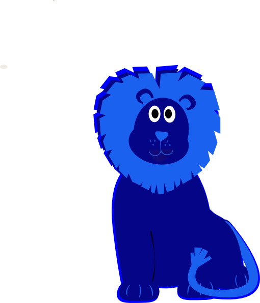 Cute Blue Lion Svg Clip Arts 510 X 596 Px (510x596), Png Download