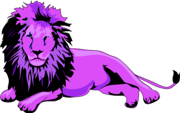 Lion Clipart Purple - Personalized Lion Note Cards (pk Of 10) (600x378), Png Download
