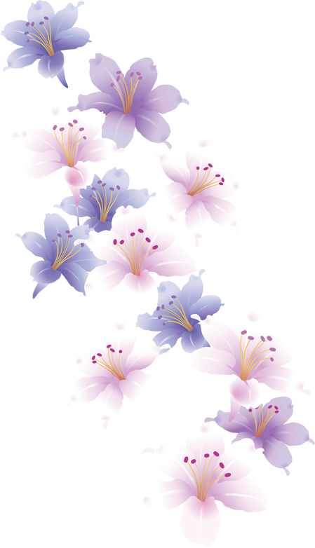 Design Set 2 Butterflies/flowers Pastel Flowers, Butterfly - Flower (449x782), Png Download