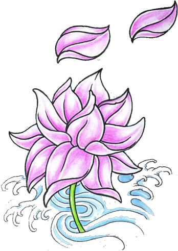 Stencil Flowers - Google Search - Tattoo Flash Japanese Lotus (350x500), Png Download