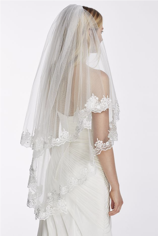 Veil Seven - White Bridal Veils At David's Bridal (814x942), Png Download