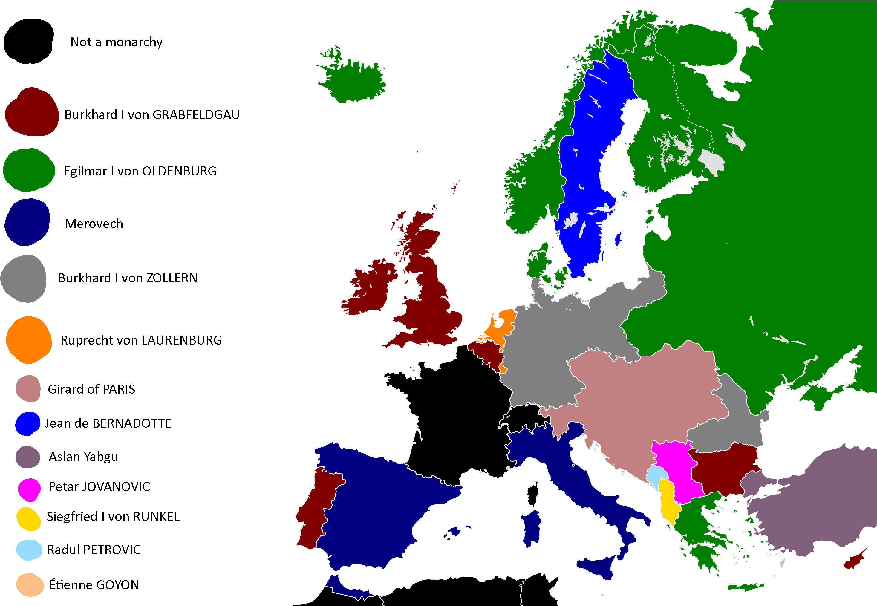 Http - //vignette2 - Wikia - Nocookie - Of Monarchs - Form Of Government Europe (3000x2027), Png Download