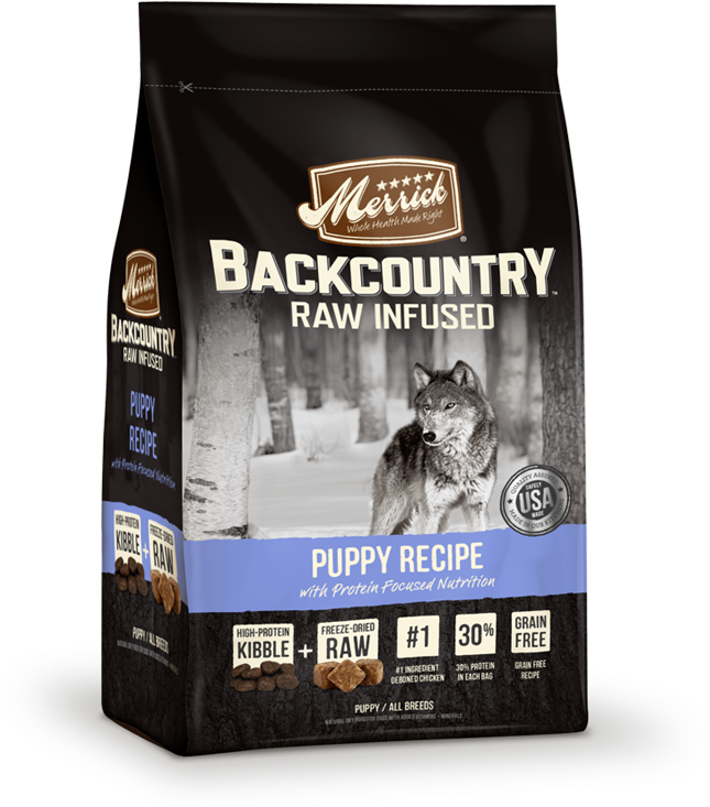 Backcountry - Raw Infused - Puppy Recipe - Merrick Dog Food Backcountry Puppy (650x748), Png Download