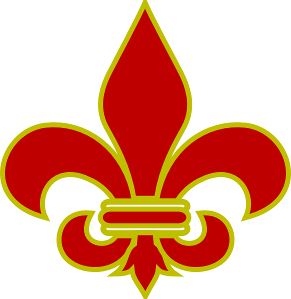 Fleur De Lis Gold With Black Clip Art - Red And Gold Fleur De Lis (582x598), Png Download