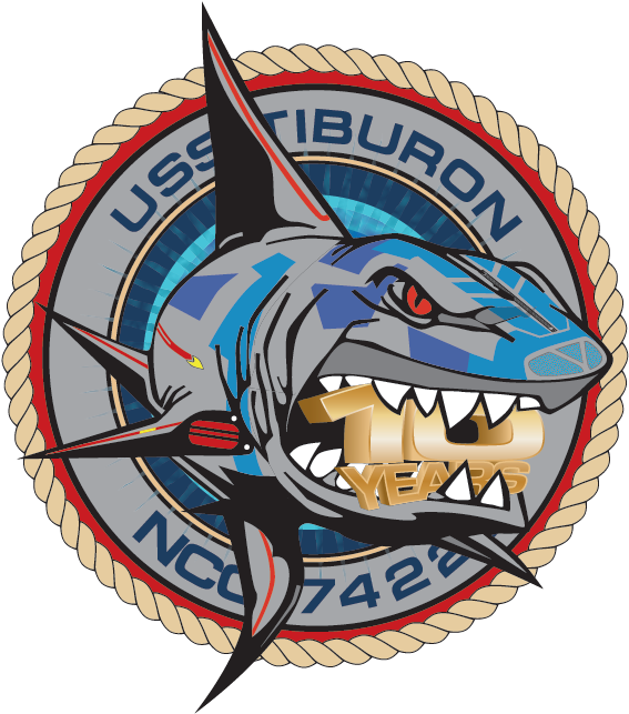 Tiburon 10th Logo - Uss Tiburon (566x693), Png Download