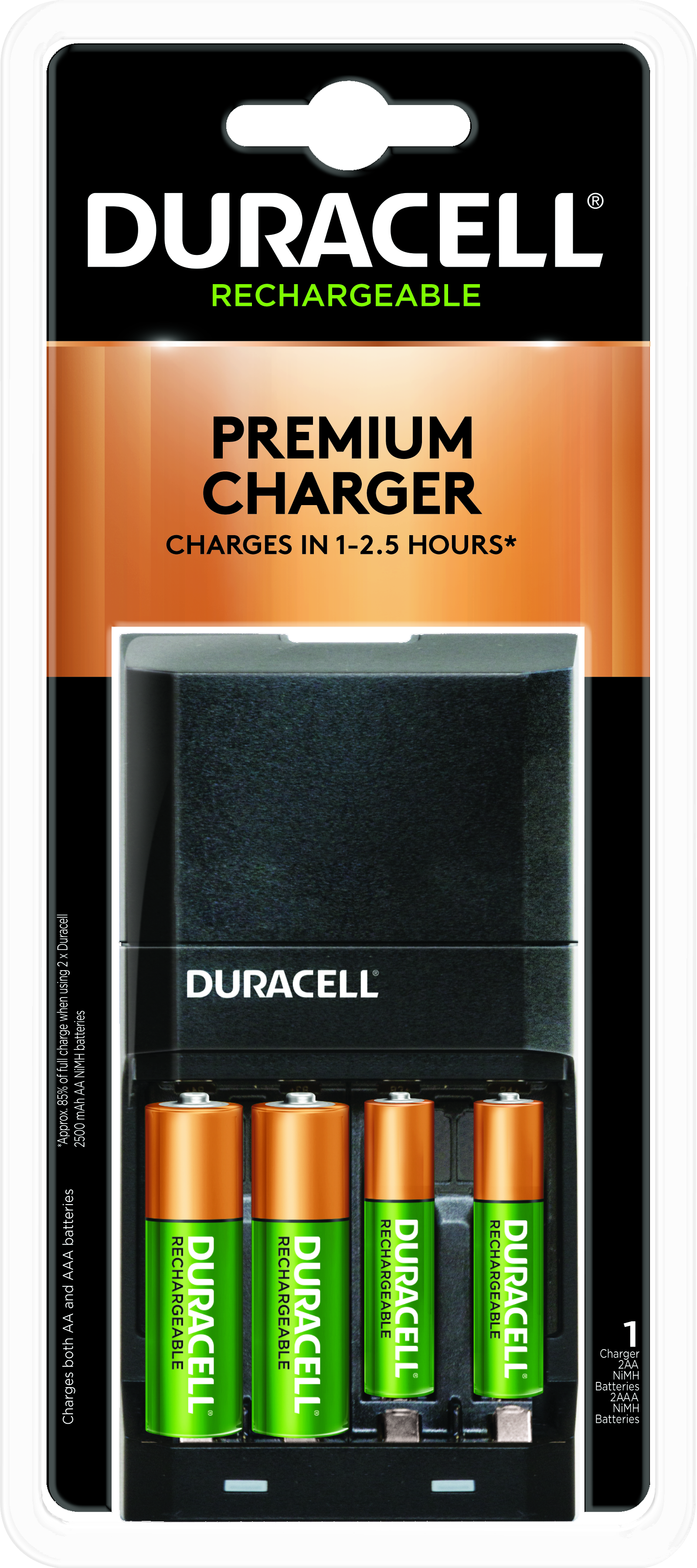 Duracell Ion Speed 4000 Rechargeable Battery Charger, - Rechargeable Batteries Duracell (1599x3598), Png Download