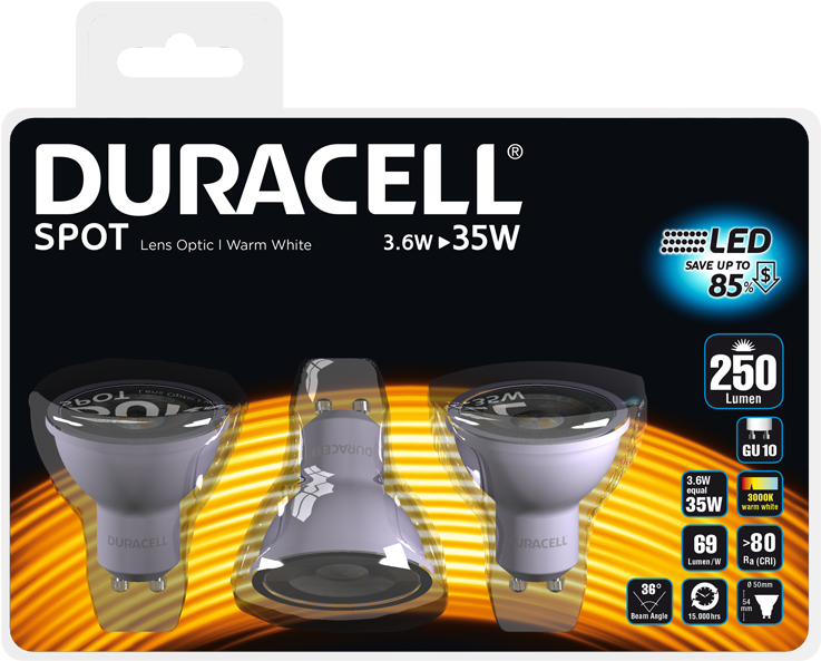 Duracell® Led S100n10b3 - Duracell Spots (800x800), Png Download